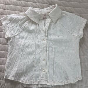 We The Free White Textured Button-Down Shirt